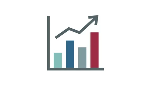 Business Graph on white background, animated icon. Stock Footage 237420298