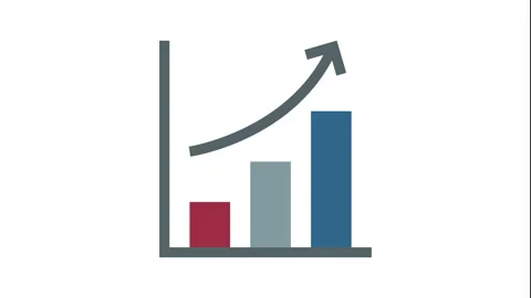 Business Graph on white background, animated icon. Stock Footage 237420310