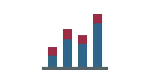 Business Graph on white background, animated icon. Stock Footage 237420317
