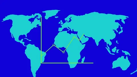 Business graph with world design animation background. Stock Footage 259768604
