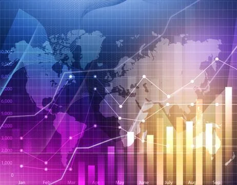 Business graph world map イラスト素材