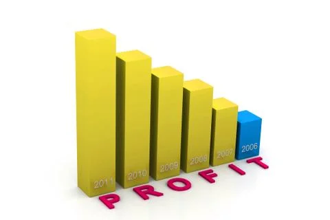 Business graph with year Stock Illustration