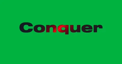 Business graphic showing 'Conquer' floating on transparent background, featuring Stock Footage 317526846