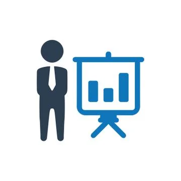 Business Graphical Presentation Icon Illustrazione stock
