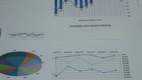 Business graphics in the office Stock Footage 87803885