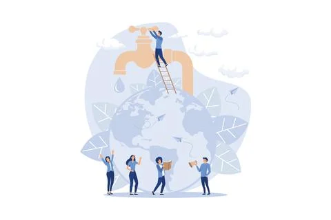 Business graphics, save the planet, save energy and water, design concept w.. Illustrazione stock