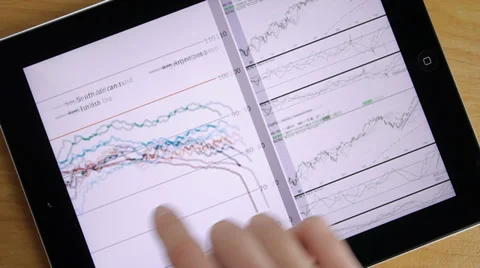 Business Graphics Sheets On iPad Tablet Stock Footage 36578523