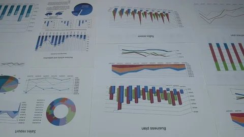 Business graphics on the table Stock-Footage 87804980