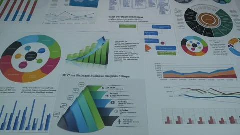 Business graphics on the table Stock Footage 87915620
