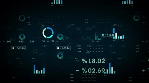 Business Graphs And Data Blue Stock Footage