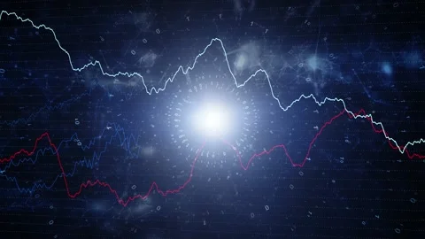 Business graphs with binary data on dark blue background Stock Footage 226601105