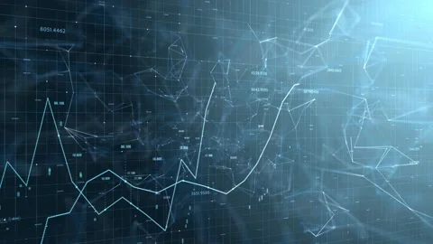 Business graphs on bright blue computer network cyberspace Stock-Footage 224844333