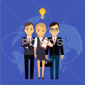 Business group director chief boss. The company staff Stock Illustration