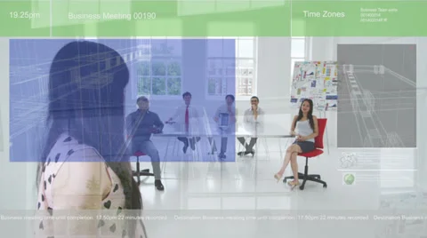 Business group using Interactive computer white board. Engineering or Stockbeeldmateriaal 32943030