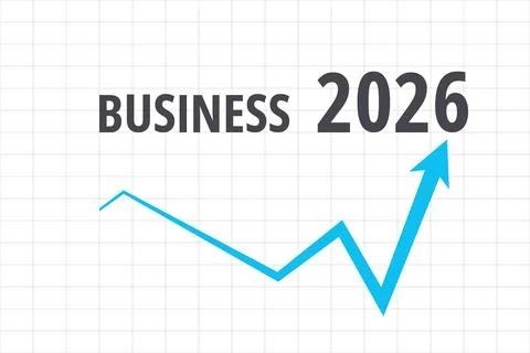 Business growth in 2026, flat vector illustration on business theme Stock Illustration