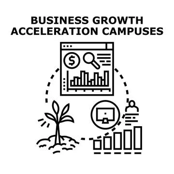 Business growth acceleration campuses vector illustration Stock Illustration