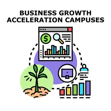 Business growth acceleration campuses vector illustration Stock Illustration