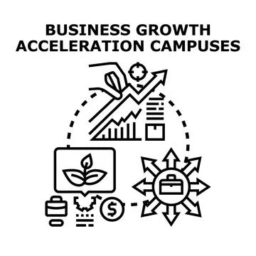 Business growth acceleration developing startup success strategy Stock Illustration