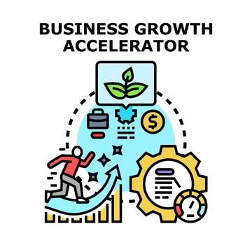 Business growth accelerator concept developing startup strategy 스톡 일러스트