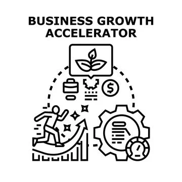 Business growth accelerator concept developing startup strategy イラスト素材