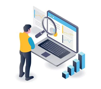 Business growth analysis Stock Illustration