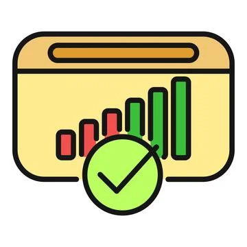 Business growth analytics complete task success icon Stock Illustration
