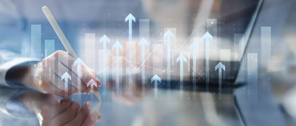 Business Growth and Analytics Visualization Financial Concept. Stock Photos