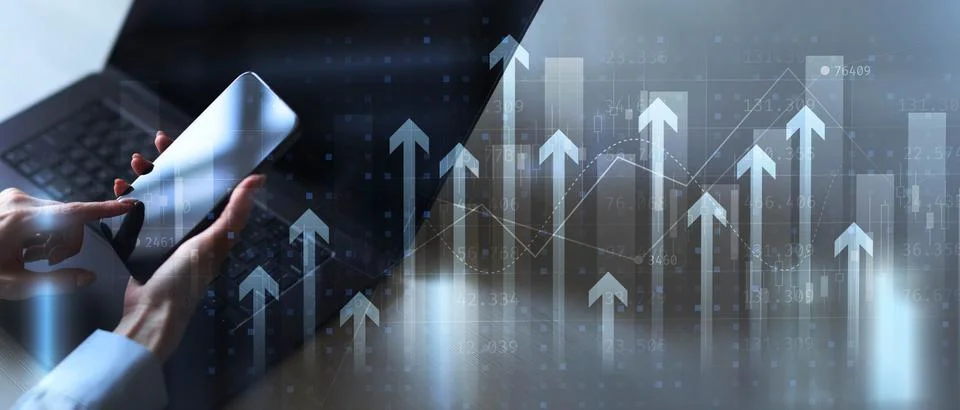 Business Growth and Analytics Visualization Financial Concept. Фото