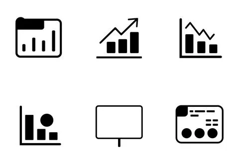 Business Growth and Data Analytics Icon Set - Minimalist Vector Graphics 库存插图