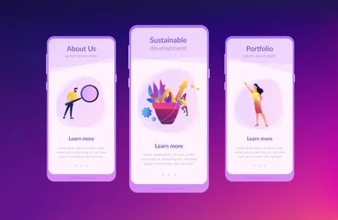 Business growth app interface template. Stock Illustration