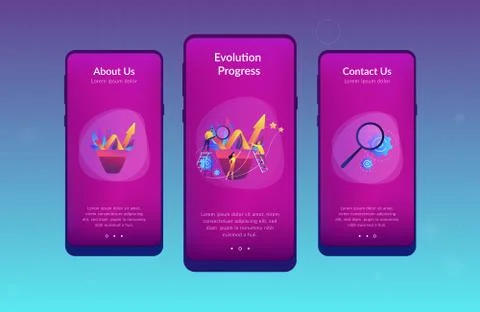 Business growth app interface template. Stock Illustration