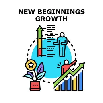 Business growth beginning new development success concept Stock Illustration