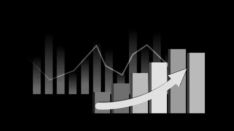 Business growth chart with bars rising arrow and world map background anima.. Stock Footage 337881111