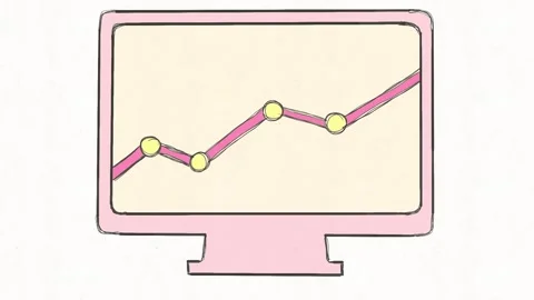 Business Growth Chart on Computer Screen Animation Stock Footage 341863587
