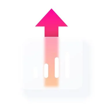 Business growth chart line graph glassmorphism effect, vector transparent glass Illustrazione stock