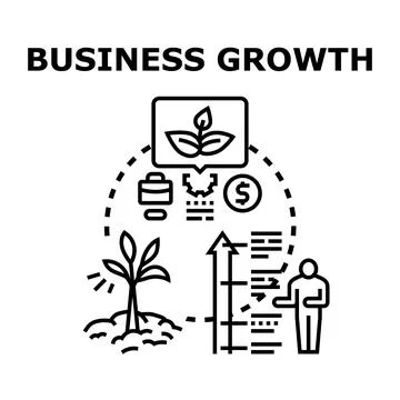Business growth concept with person developing strategy Stock Illustration