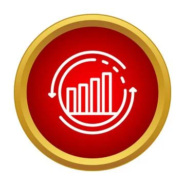 Business growth data analytics continuous improvement icon Illustrazione stock