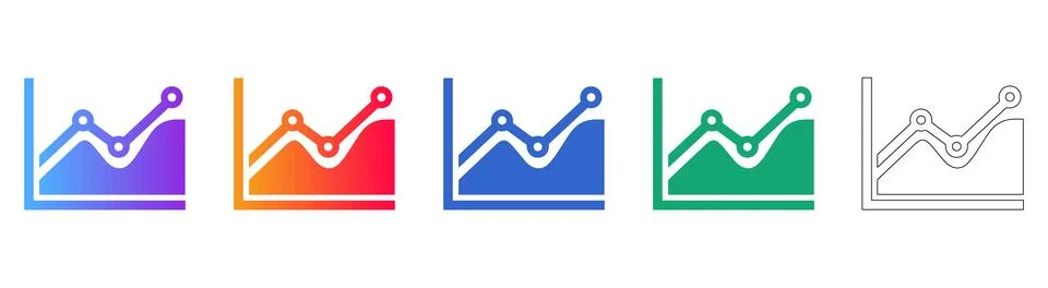 Business Growth Data Analytics Line Chart Illustrazione stock