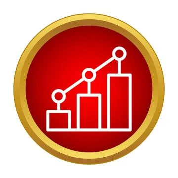 Business growth data analytics line bar graph icon Ilustración de archivo