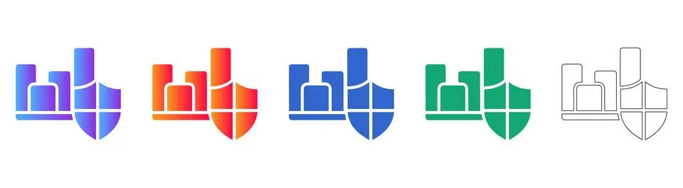 Business Growth Data and Security Protection Graphics 库存插图