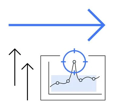 Business growth, data visualization, goal setting, analytics planning, market Stockillustratie