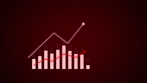 Business growth data visualization showing ascending bar chart and dynamic .. Stock Footage 329145210