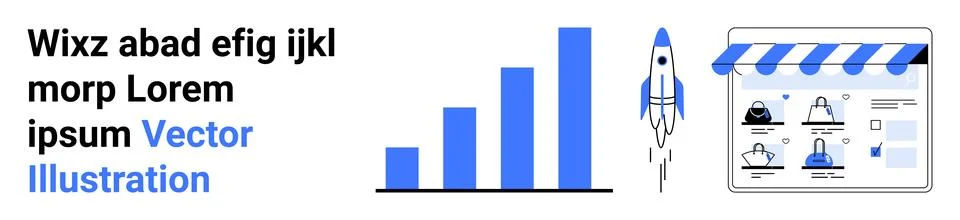 Business growth, e-commerce, digital marketing, innovation, startups, online  스톡 일러스트