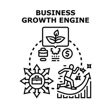 Business growth engine driving development strategy concept 스톡 일러스트