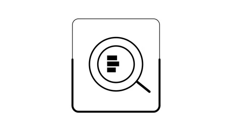Business Growth Graff-Chart Icon Animation with search icon. Stock Footage 286145682
