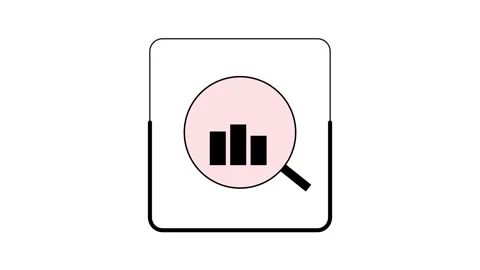 Business Growth Graff-Chart Icon Animation with search icon. Stock Footage 286145686