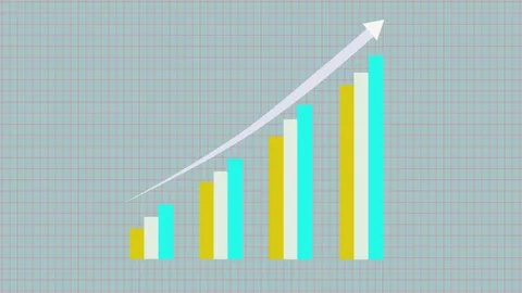 Business Growth Graph Animation Featuring a Bar Chart Depicting Consistent .. Stock Footage 317643778