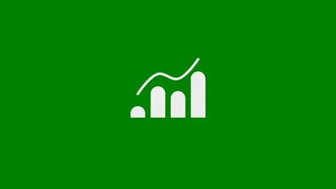Business Growth Graph Bars concept - Green Screen, 7.5% gray Stock Footage 331916543
