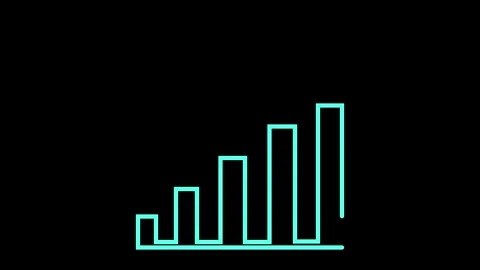 Business growth graph chart animation Black colour background. Video stock 297376825