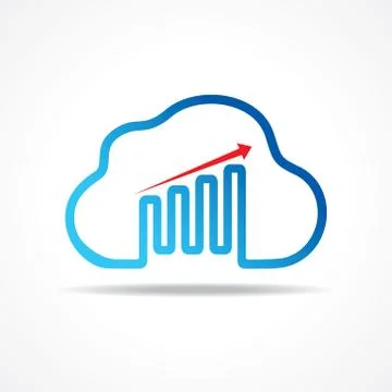 Business growth graph design with cloud design concept vector Stock Illustration